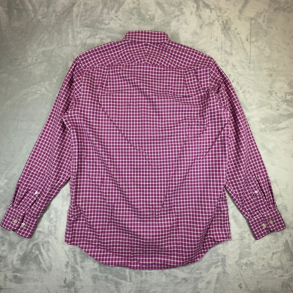 Charles Tyrwhitt Classic Fit Non-Iron Shirt Medium Purple Windowpane - Picture 9 of 10